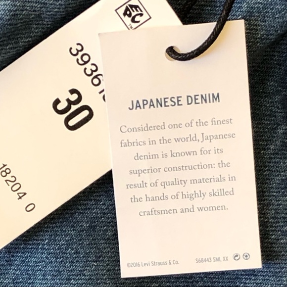 Levis Made & Crafted Slim Crop Fit Big E Japanese Denim Two Tone Jeans 30 NWT - Picture 7 of 12